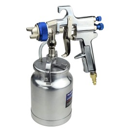 Dynastus 33 oz Siphon Feed Spray Gun - 2.5mm Nozzle for Spraying Oil-Based or Latex Paints, with Filtering and Cleaning Kits