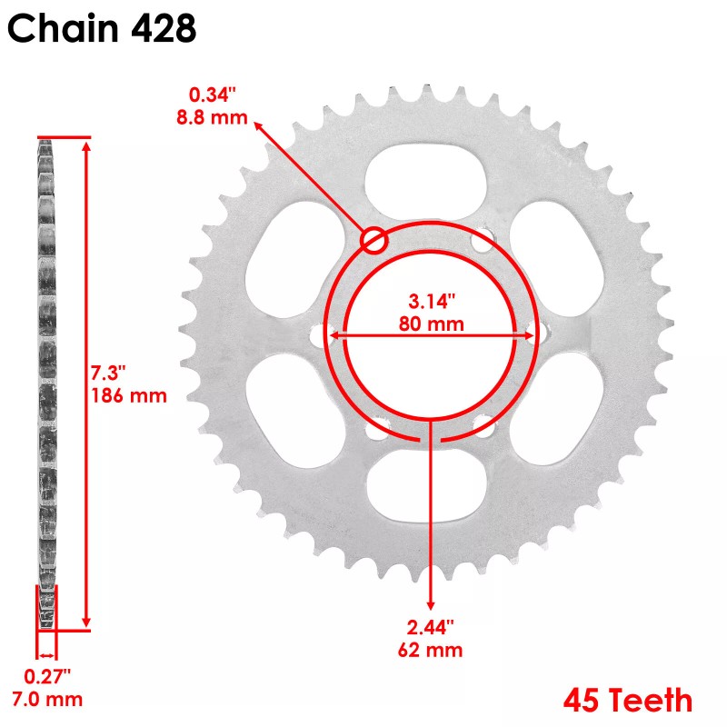 Celox Drive Chain & Sprockets Kit for Yamaha Serow 225