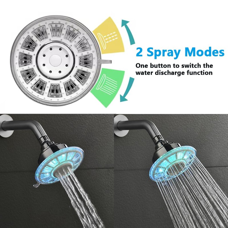 JINYOMFLY Rain Shower Head with LED, Rain Shower with LED