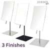 JERDON Rectangular Tabletop Makeup Mirror - Makeup Mirror with 3X
