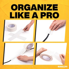 SUNALDO Gaffers Tape (2" x 30 Yards) Heavy Duty, Easy to Rip, Residue-Free Professional Grade Floor Tape for Electrical Cords, Matte Finish Non Reflective, Weather Resistant (White)