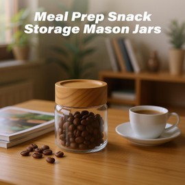 Zoaiirte 2-Pack 6 oz Glass Canisters with Airtight Sealing Lids - Leakproof Food Mason Jars for Meal Prep, Overnight Oats, Salad Dressings, Yogurt & Spice Storage