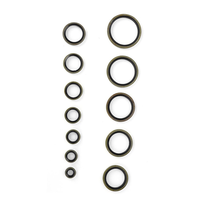 240pcs 6\8\10\12\14\16\18\20\22\24\27\30mm Metal Rubber Sealing Oil Ring Drain Plug Gasket