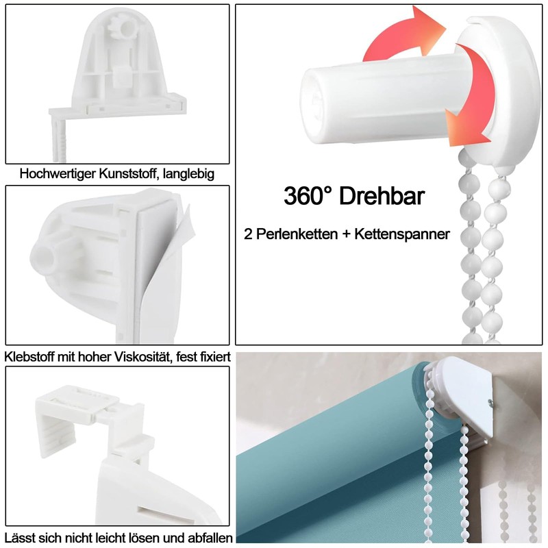 Roller Blind Holder Window, Pack of 16 Clamp Holders for