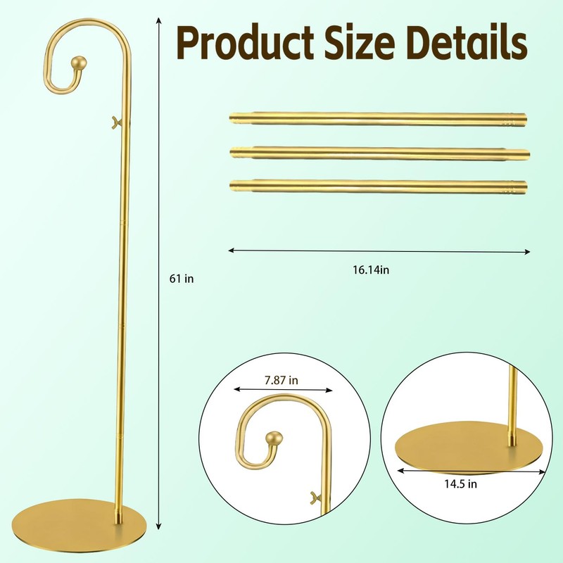 SIGOWING Shepherds Hooks for Outdoor, 61" Tall Freestanding Bird Feeder