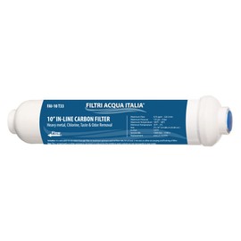 Filtri Acqua Italia FAI10CARBON Carbon Line Filter 10" Micron 5 Inline, White, 1 Unità (Confezione da 1)
