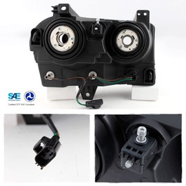 AKKON - For Chrysler 300 OE Replacement Black Halogen Type Headlights Driver/Passenger Head Lamps Pair New