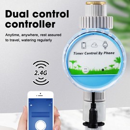 WiFi Sprinkler Timer, Smart Bluetooth Remote Control Hose Watering with Auto Reset, G3/4 Joint, Automatic Irrigation System for Outdoor Gardening Yard
