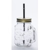 Jazzy Transparent Clear Mason Jar with Straw