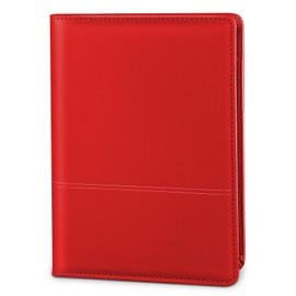 Lcjtop Padfolio Binder A5 Document Organizer with Refillable Lined Notepad, Junior Size Folder Portfolio for Men Women,Red