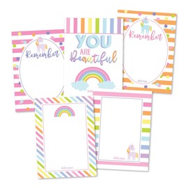 Lunch Box Notes for Kids – 25 Inspirational & Motivational Lunchbox Notes for Girls, Unicorn Lunch Box Cards with Positive Affirmations, Encouraging Messages for Kindergarten, Children & Teens