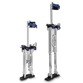 FAHKNS 18"-30" Drywall Stilts for Adults Adjustable Heights Aluminum Work Stilts with Protective Knee Pads for Sheetrock Drop Ceiling Painting Painter or High Shrub Trimming