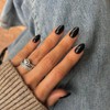 SXVME Uñas postizas negras, cortas, ovaladas y redondas, con pegamento,