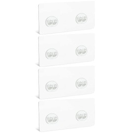 Qiic 4PCS Shower Caddy Adhesive Sticker Replacement Hook for Corner Shower Caddy Bathroom Rack Shelf Soap Dish Basket Wall Hanging Hook with Strong Sticky, No Drilling