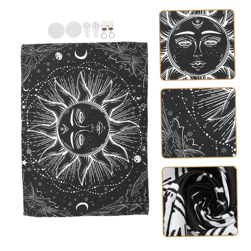 Ciieeo Simple Sun Pattern Wall Tapestry Hanging Decor for Living