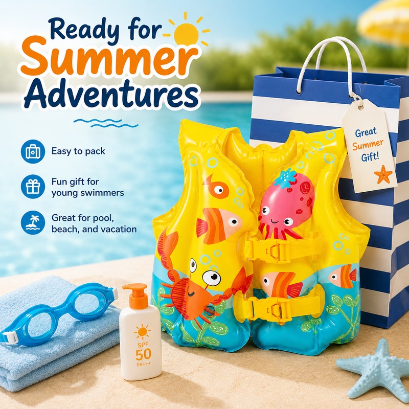 Inflatable Swim Training Vest for Kids – Lightweight PVC Buoyancy
