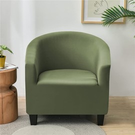Highdi Armchair Protector, Elastic Armchair Throw, Plain Modern Club Chair, Stretch Armchair Cover, Universal Sofa Cover for Single Sofa, Club Chair, Cocktail Chair (Army Green)