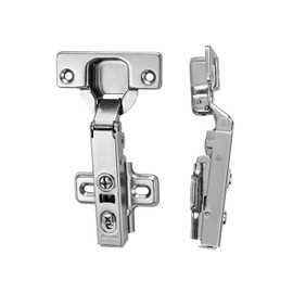 Luokim 10 Pack 5 Pairs Full Overlay Soft Close Cabinet Hinges European Kitchen Heavy-Duty Frameless Adjustable 35mm Cup Hidden Cabinet Hinges Two-Hole Square Mounting Plate Nickel Plated Finish