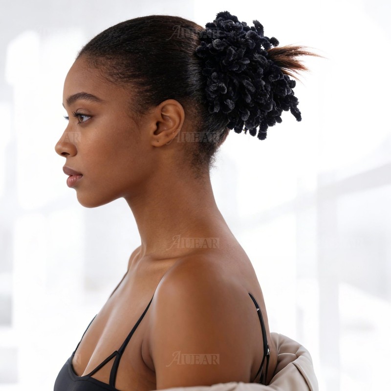 AUEAR, 2 Pack Scrunchie Headwear Hair Tie Ring Plain Big