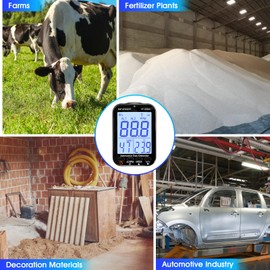 INFURIDER 535G Ammonia Gas Detector, NH3 Gas Leak Alert with Sound and Light Alarm, Portable Indoor Air Quality Meter, 0-100ppm Range, Temperature ℉ and ℃