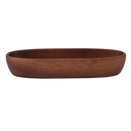 Wooden Salad Bowl Multipurpose Large Capacity Wooden Boat Shaped Bowl for Food Bread Fruits Snack Dessert 25x8.5x4.5cm / 9.8x3.3x1.8in