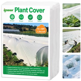 10 FT x 50 FT Plant Covers for Frost & Sun Protection, Thick 1.2 oz/yd² Frost Cloths Blankets to Extreme Low -4 °F Temperatures, Reusable Floating Row Covers for Outdoor Garden Vegetables Seedlings