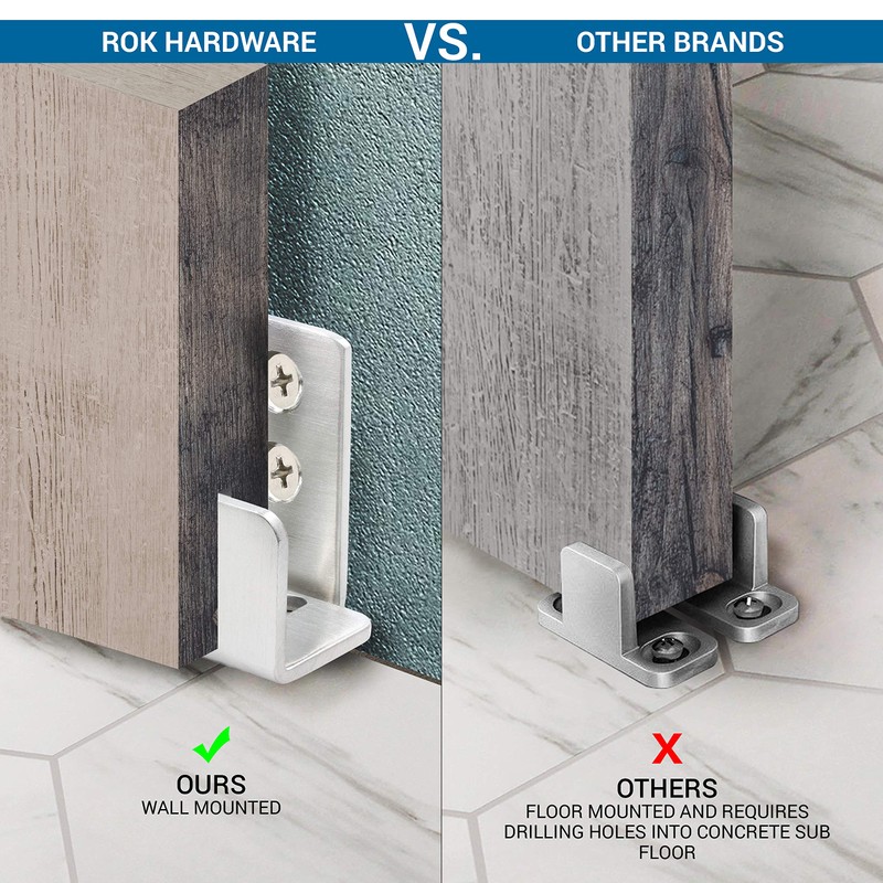 Rok Hardware Heavy Duty Wall Mounted Adjustable Sliding Barn Door