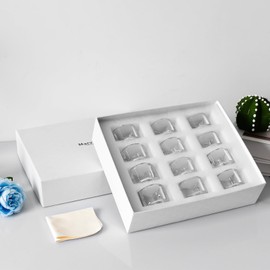 Marvala Crystal Napkin Rings, Elegant Dining Table Holders for Formal & Casual Dining, Wedding Reception, Holiday Table Setting, 12 Pack