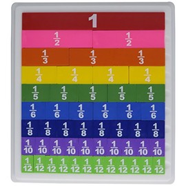 School Smart Color-Coded Fraction Tiles - Set of 51 - Multiple Colors