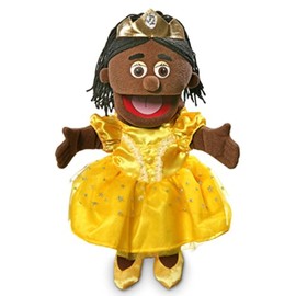 14" Princess, Black Girl, Hand Puppet