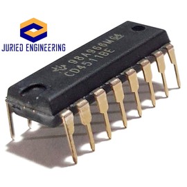 Juried Engineering CD4511BE CD4511B CD4511 CMOS BCD-to-7-Segment LED Latch Decoder Drivers Breadboard-Friendly IC DIP-16 (Pack of 10)