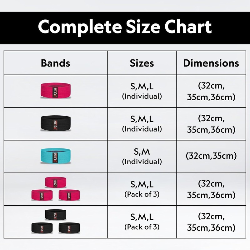XN8 Fabric Resistance Bands Exercise Loops Booty Non-Slip Workout Band