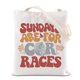 TSOTMO Car Lover Gift Sport Game Day Tote Bag Race Week Gift Sundays are for Car Race Gift Racing Car Gift Car Guy Handbag (Car Races)