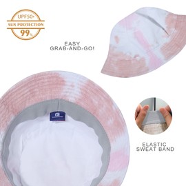 GADIEMKENSD Cotton Bucket Hat for Women Summer Beach Sun Protection Bucket Hats for Men Trendy Portable Outdoor Travel Hat for Golf Hiking Fishing Camping Pink Tie-dye