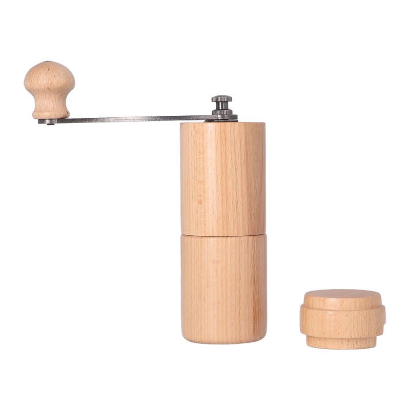 Manual Coffee Grinder Adjustable Detachable Beech Wood Stainless Steel Core