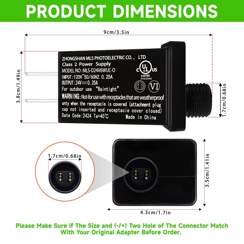 Nehbujin 24V 6W Class 2 Power Supply LED Transformer Replacement