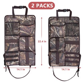 2 Pack Tactical Seat Back Gun Racks, Truck Gun Rack for Hunting Gear, Camo Gun Holder for Car with Molle Panel, Automotive Gun Racks for Hunting Rifles/Shotguns, Hunting Gift for Men