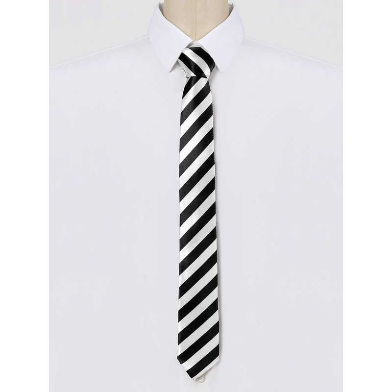 Allegra K Striped Necktie, Narrow Tie, 2.0 inches (5 cm),