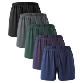 BAMBOO COOL Mens Boxers Durable Comfortable Boxer Shorts for Men Loose Ultra-Soft Men's Underwear (3 or 5 Pack) Large