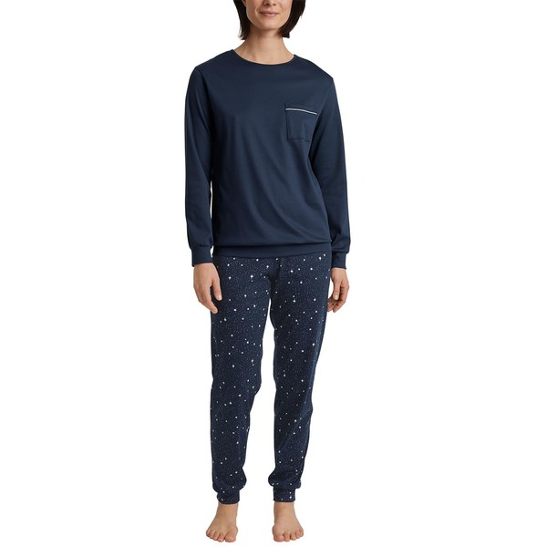 CALIDA Sweet Dreams Women's 100% Cotton Cuffed Pyjamas with Fabric