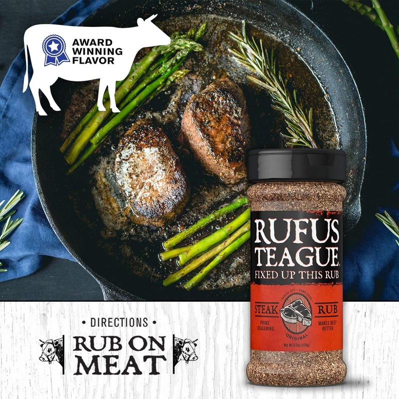 Rufus Teague Steak Rub, Premium Barbecue Seasoning & Dry Rub