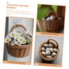 Anneome 2Pcs Decorative Imitation Rattan Wall Hanging Basket Multi-function Woven