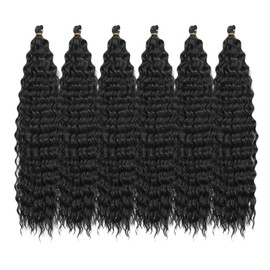 Deep Twist Crochet Hair Water Wave Twist Hair Bundles Synthetic Curly Braiding Hairstyle Hair Extension Ombre Kinky Curl Braiding Hair Piece 22 Inch 6 Packs