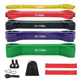 Ligas Resistencia 5 Bandas Elastica Pull Up Entrena En Casa                                                                                           