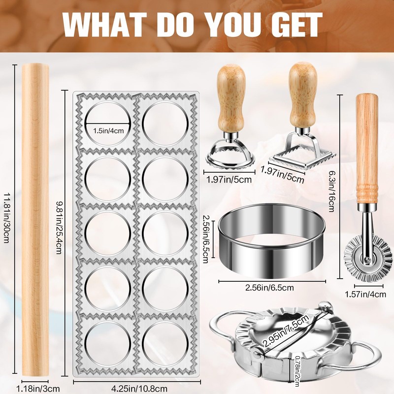 8 Pieces Ravioli Mold Set, ravioli cutter, Ravioli Maker Cutter