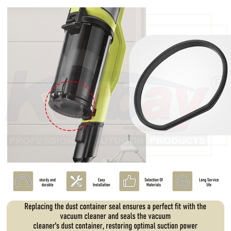 2 Pack Replacement Gasket for Ryobi 18v Cordless Stick Vac