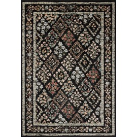 Loloi Rifle Paper Co. x Laurel Black 5'-3" x 7'-8" Area Rug