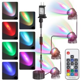 SoulBay Pond Lights with Remote, 4pcs RGB IP68 Waterproof Underwater LED Lights with 8-H Timer and Power Supply for Pond Garden Landscape Lighting for Patio, Garden, Fountain, Aquarium Decoration