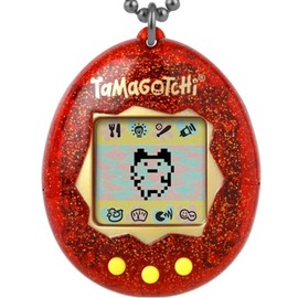 Bandai Tamagotchi Original Red Glitter Shell | Tamagotchi Original Cyber Pet 90s Adults and Kids Toy with Chain | Retro Virtual Pets are Great Boys and Girls Toys or Gifts for Ages 8+