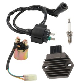 Thomletha Voltage Regulator Rectifier and Ignition Coil and Starter Solenoid Replacement for Honda Rancher 350 TRX350 Fourtrax 400 TRX450 1995-2006